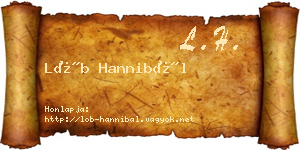 Löb Hannibál névjegykártya